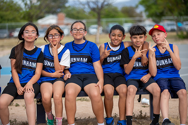 Group photo of the Dunham kickball team